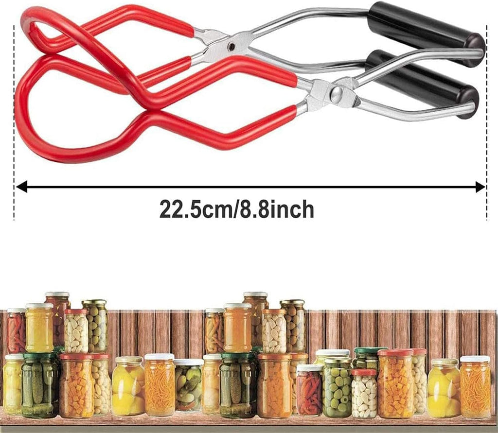 Canning Jar Lifter Tongs - Stainless Steel Jar Lifter with Rubber Grips