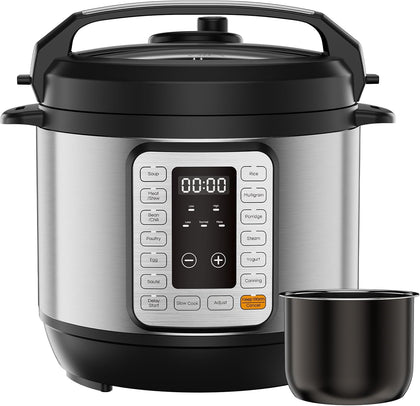 16-in-1 Electric Pressure Cooker, 6QT Programmable Multi Cooker with 12 One-Touch Presets, Soup Steam Yogurt and