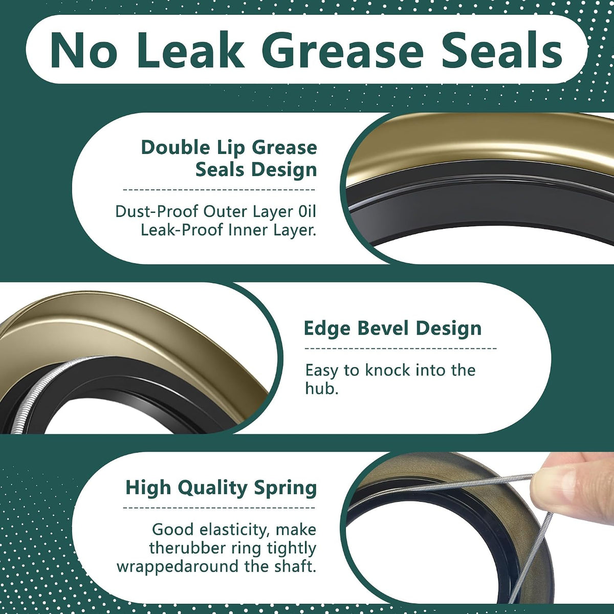 4 Sets 7,000 lb Boat Trailer Axles Bearing Kits, 25580 14125A Bearings-Double Lip Grease Seals 10-36 (or 10-10), Fits