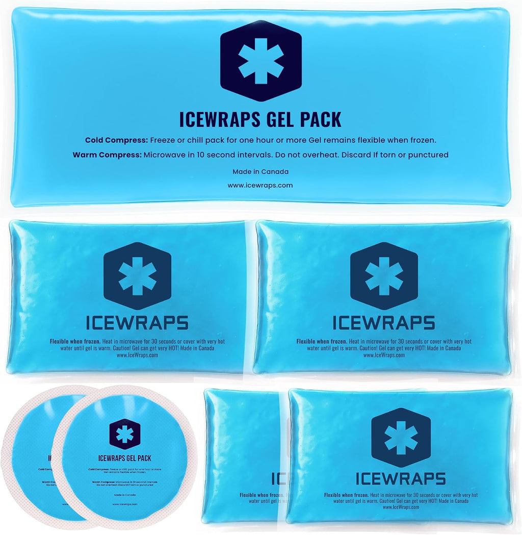Reusable Ice Packs Compact in 4 Sizes, Soft Cooling Pack 7 Pack