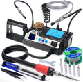 927-IV Soldering Station Kit High-Power 110W with 3 Preset Channels, Sleep Mode, LED Magnifier, 5 Extra Iron Tips