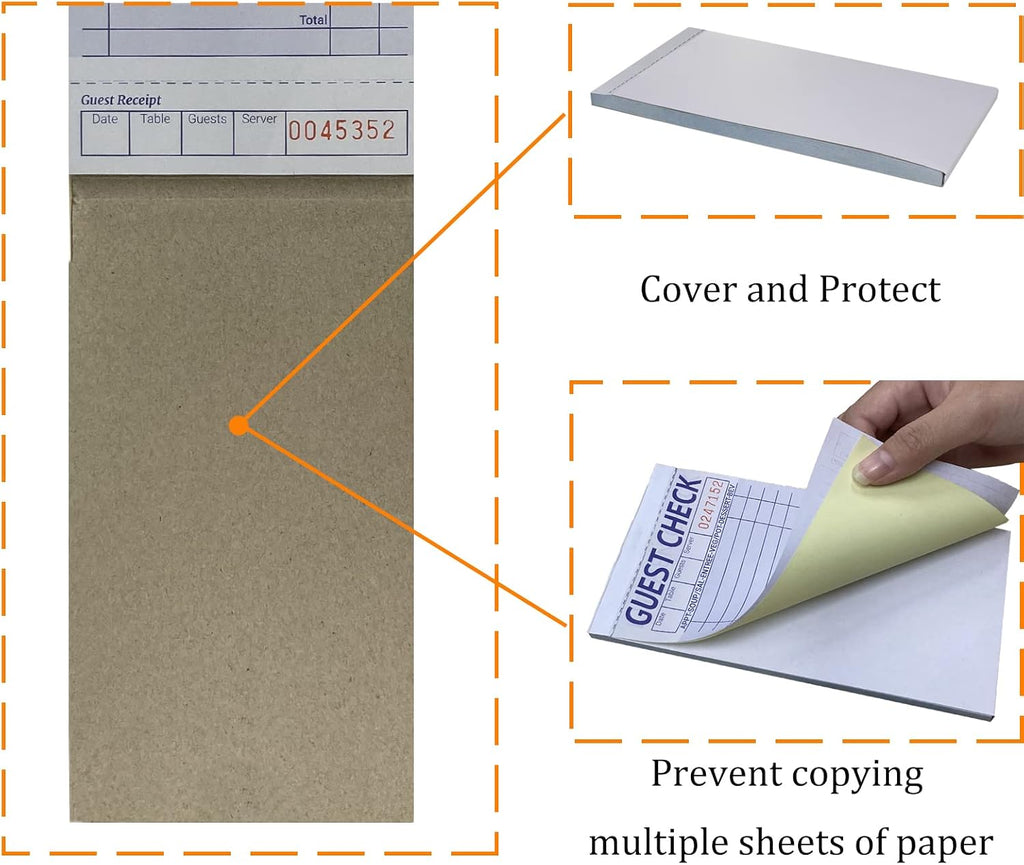 24 Books Guest Checks Server Note Pads, 2-Part Carbonless