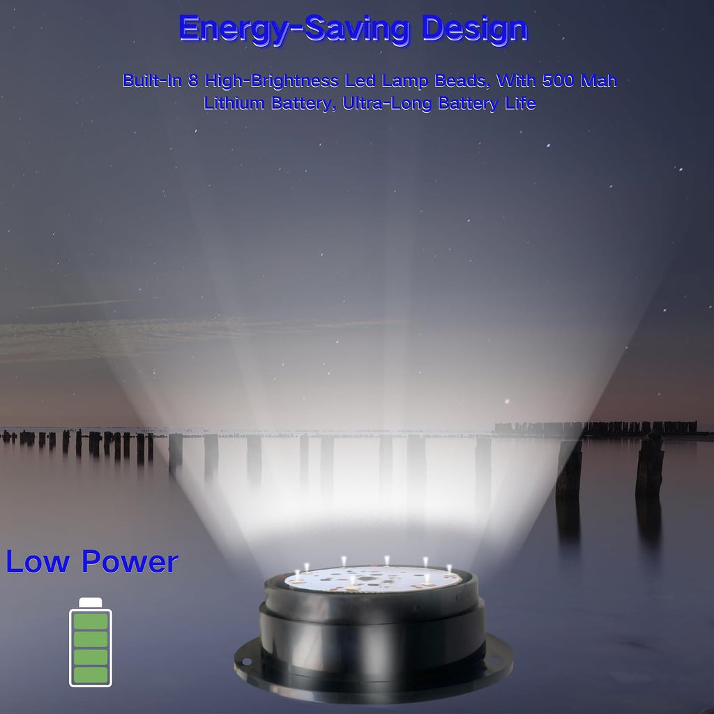 Cloud Fire LED Anchor Light for Boat Yacht, Magnetic Solar Powered White