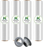 18" x 1500 Ft Stretch Shrink Wrap with Handle, 80 Gauge, 4 Pack