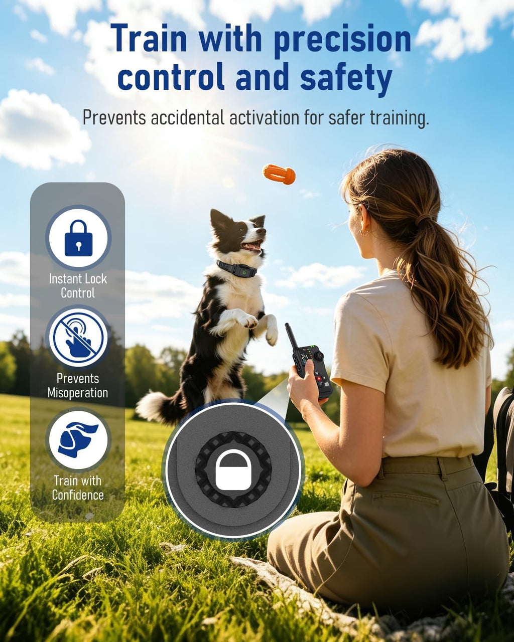 GPS Wireless Dog Fence for Dogs, 2-in-1 Training Collar, 25–999 Yards