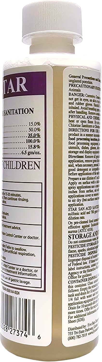 8oz Star San with 32oz Spray Bottle For Home Brewing