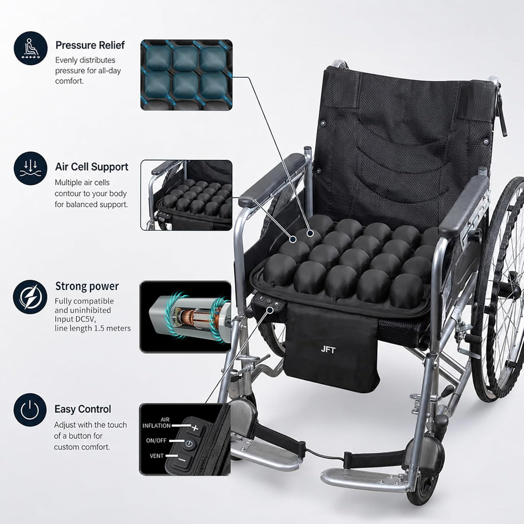 Automatic Inflatable Massage Seat Cushion for Wheelchairs, Office Chairs & Car Seats,Air Pads for Tailbone Pain