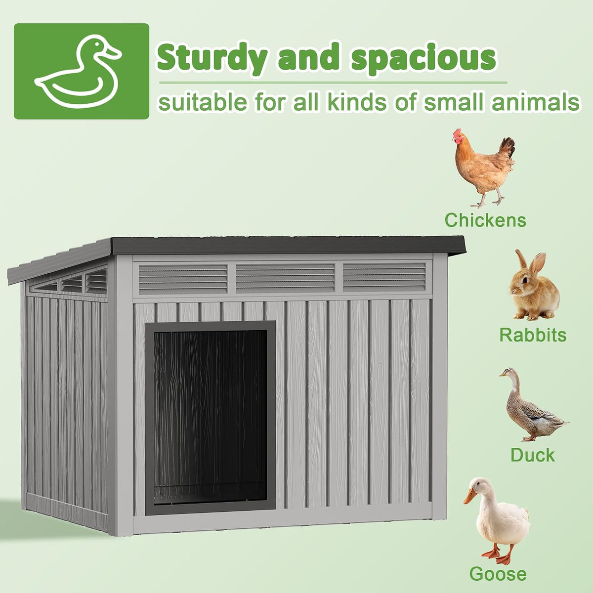 Outdoor Duck/Chicken House, Gray
