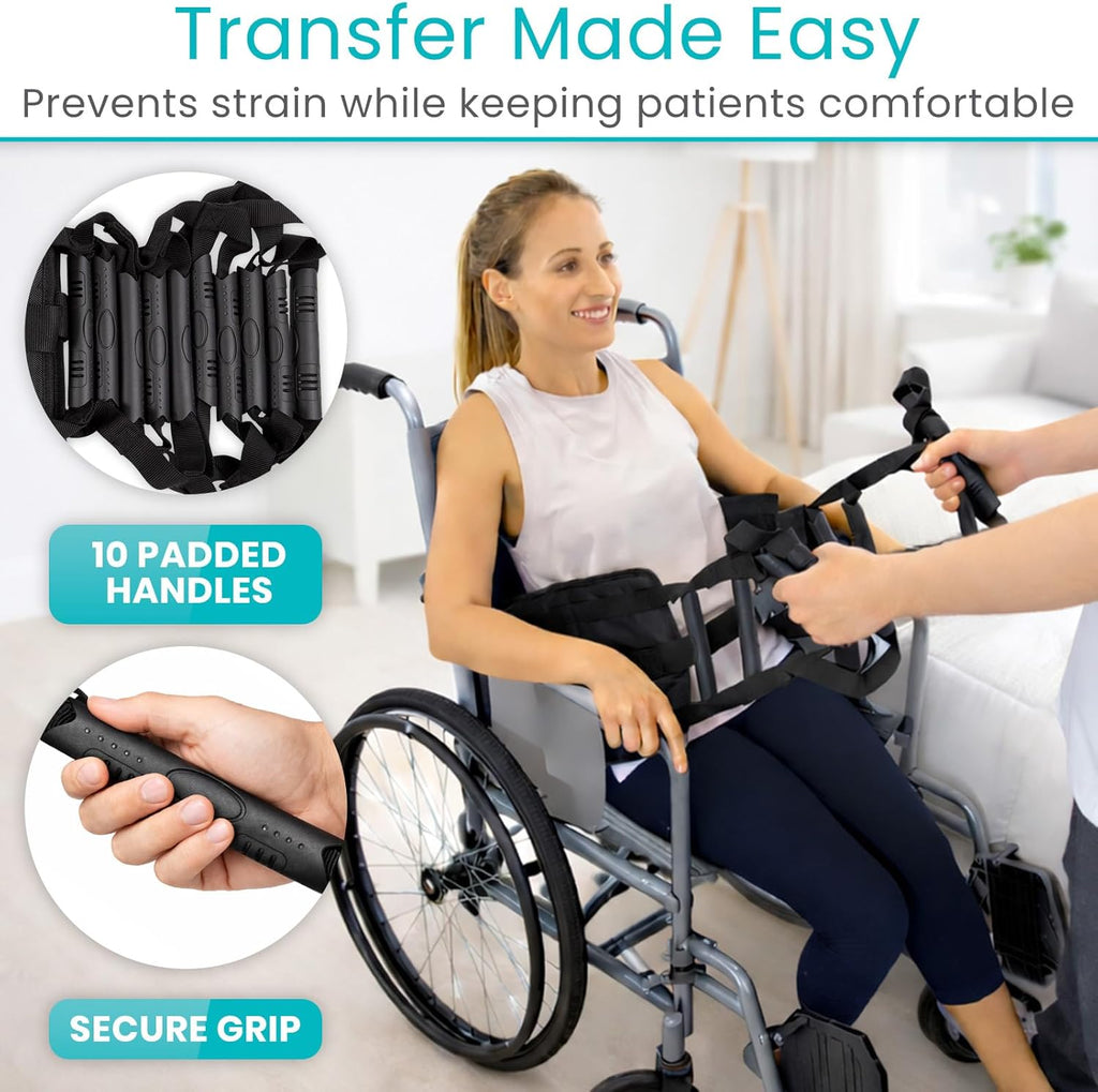 Transfer Sling - Padded Assist Gait Belt - Heavy Duty Patient Lift