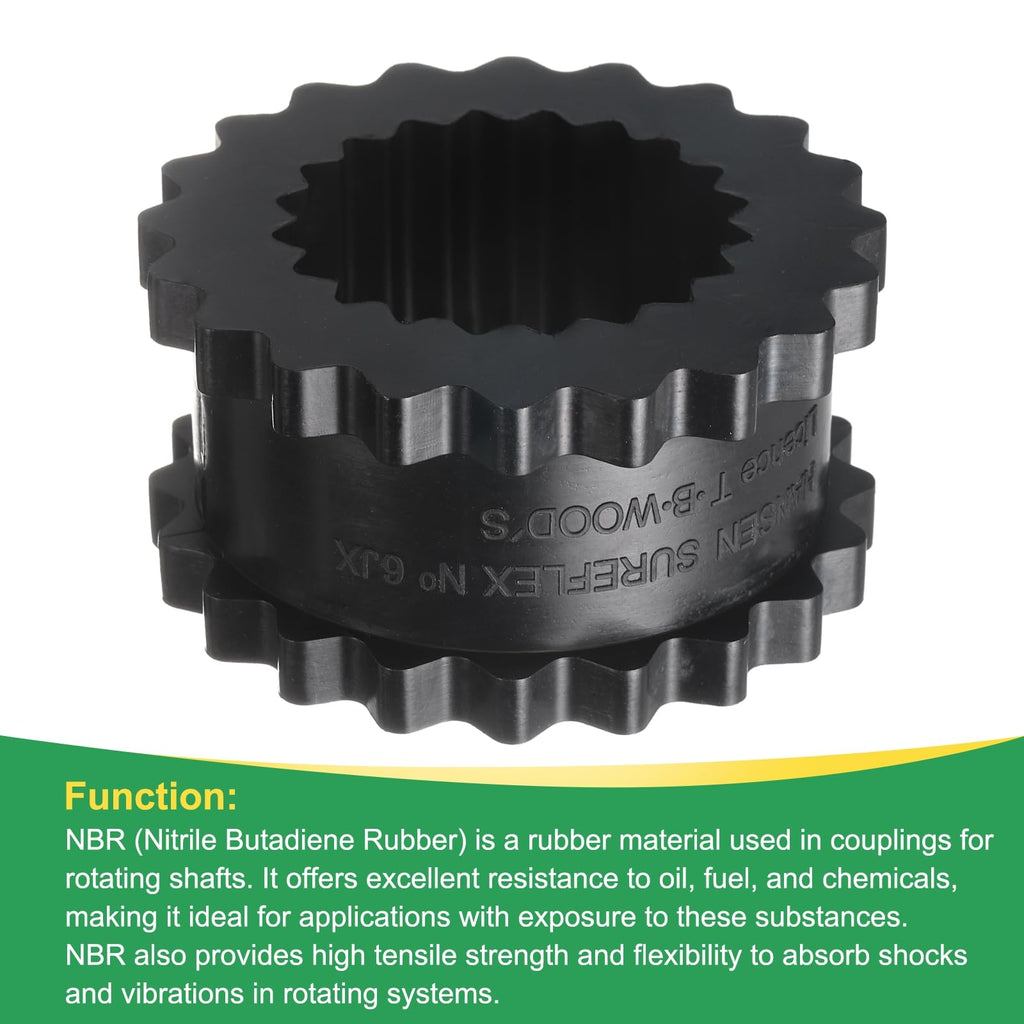 uxcell Coupling Sleeve Elastomer 6JE Gear Sleeve Coupling Insert Solid Design Nitrile Rubber 2.15" ID x 3.74" OD x 1.87" Elastomer Length