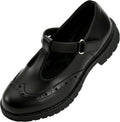 Girls School Shoes Mary Jane Shoes Uniform Dress Flats T-Strap Chunky Heel Round Toe Loafers Oxfords for Little/Big Kids