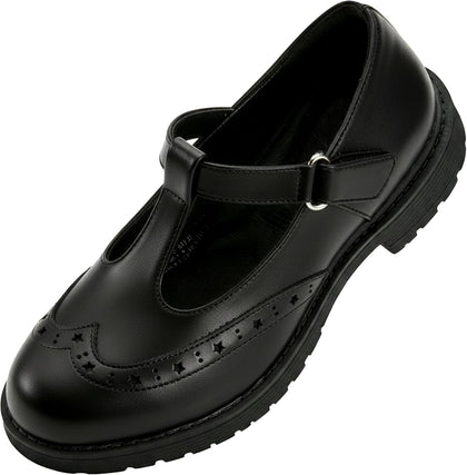 Girls School Shoes Mary Jane Shoes Uniform Dress Flats T-Strap Chunky Heel Round Toe Loafers Oxfords for Little/Big Kids