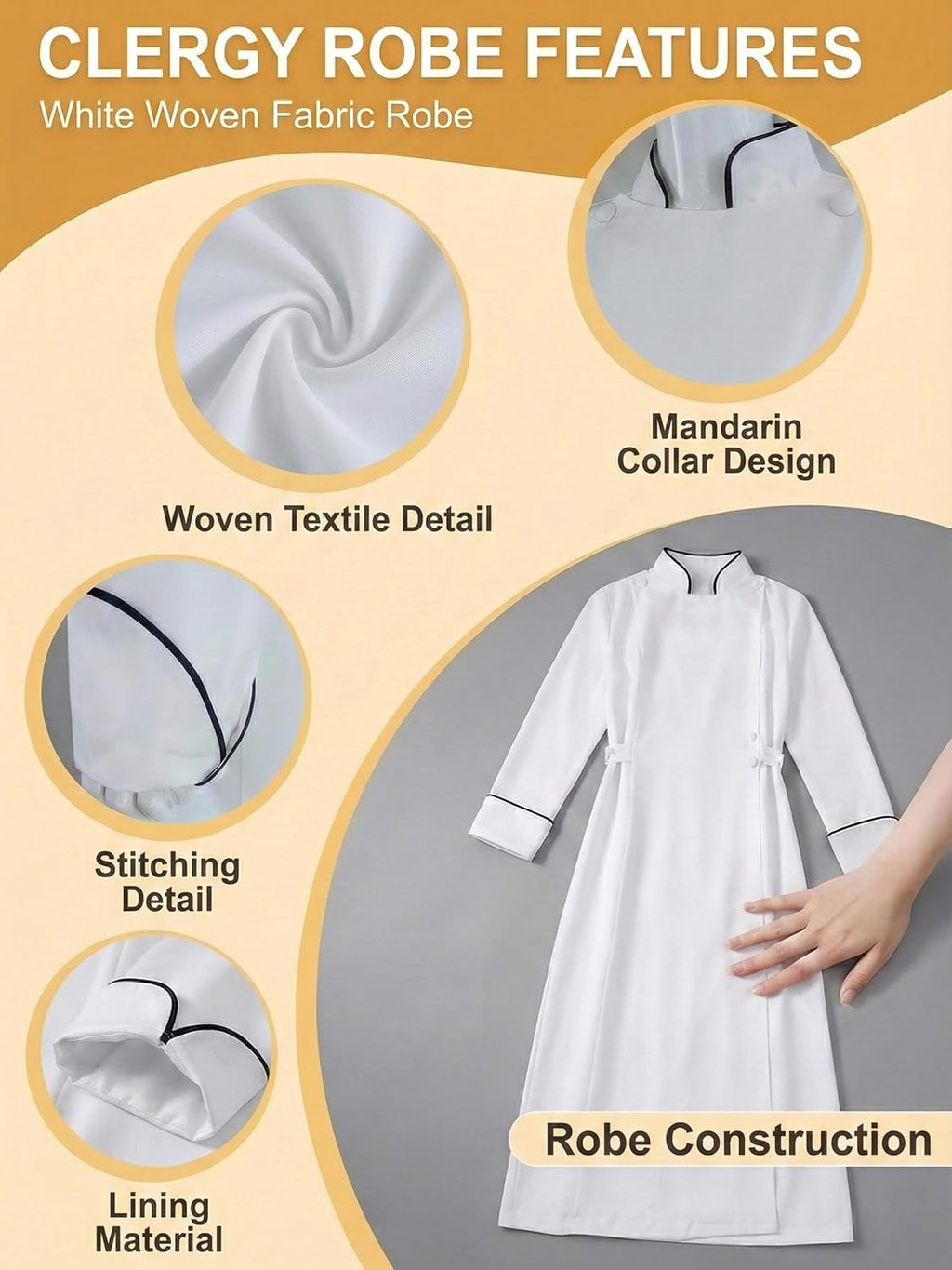 Women Clergy Robe Church Cassock Minister Gown Choir Pastor Costume Outfit Pulpit Service Vestment Dress
