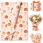 60 Sheets Halloween Tissue Paper, Orange Bow Ghost Pumpkin