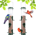 Metal Bird Feeder Tube Hanging Wild Bird Seed Feeder Aluminum Six Port Bird Feeders,1.4 mm Extra Thick Solid Tube