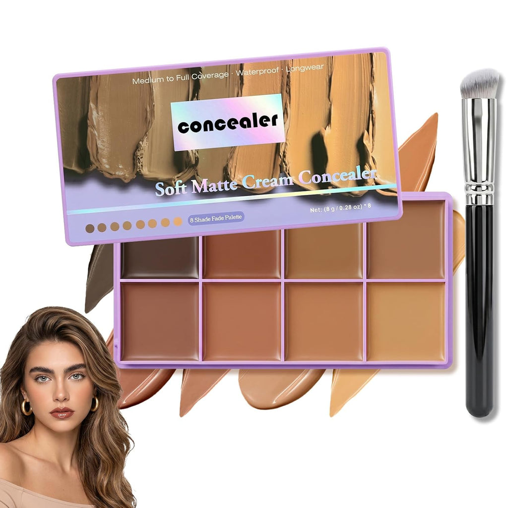 8 Shade Color Correcting Concealer Palette Undereye Cream Matte Concealer