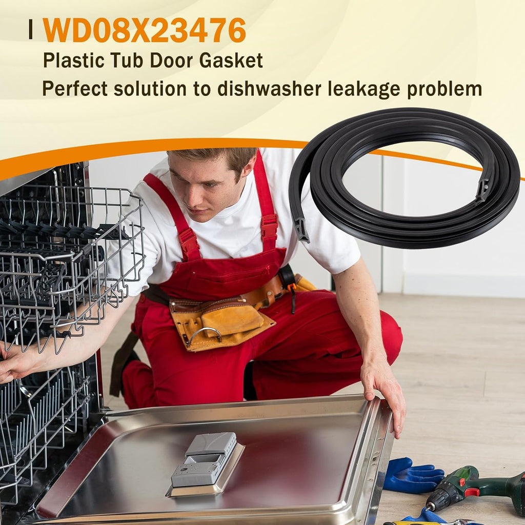 WD08X23476 Dishwasher Plastic Tub Door Gasket for GE Hotpoint