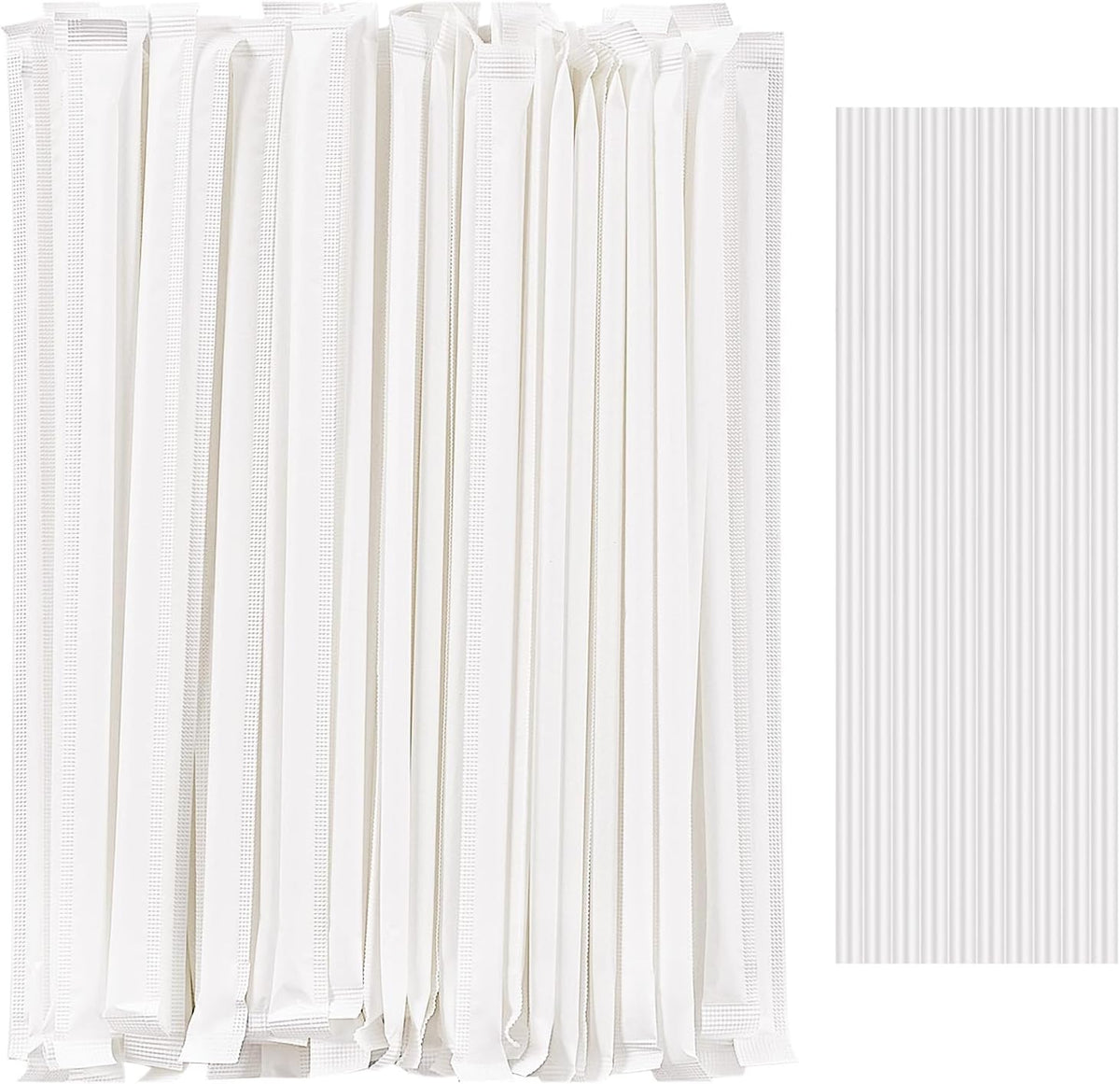 Individually Wrapped 100 Pcs Clear Plastic Straws, Disposable Drinking Straws, 8.26" Long and 0.23'' Diameter, BPA-Free