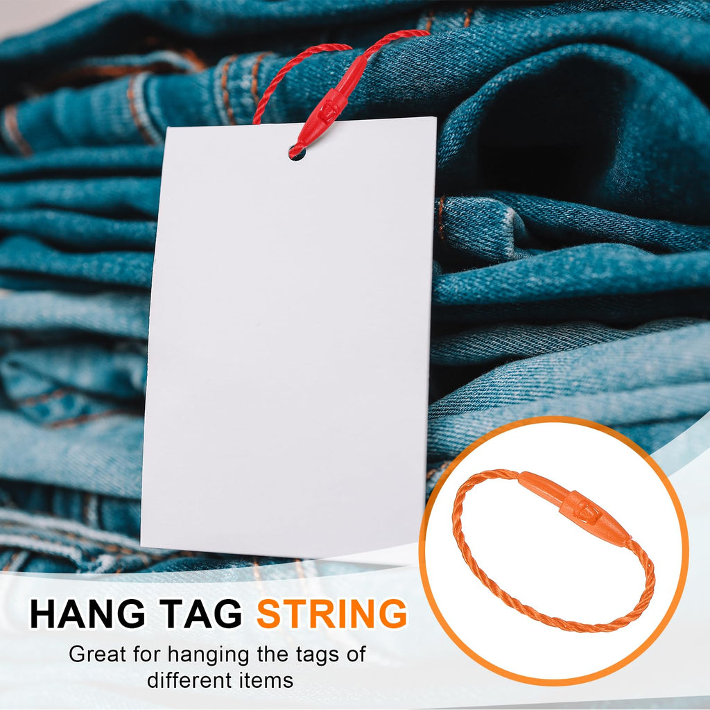 3" Polyester Hang Tag String Price Tag Ties Orange 200 Pcs