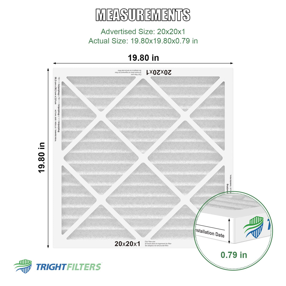 20x20x1 Air Filter 2 Pack, MERV 8 Filter Replacement