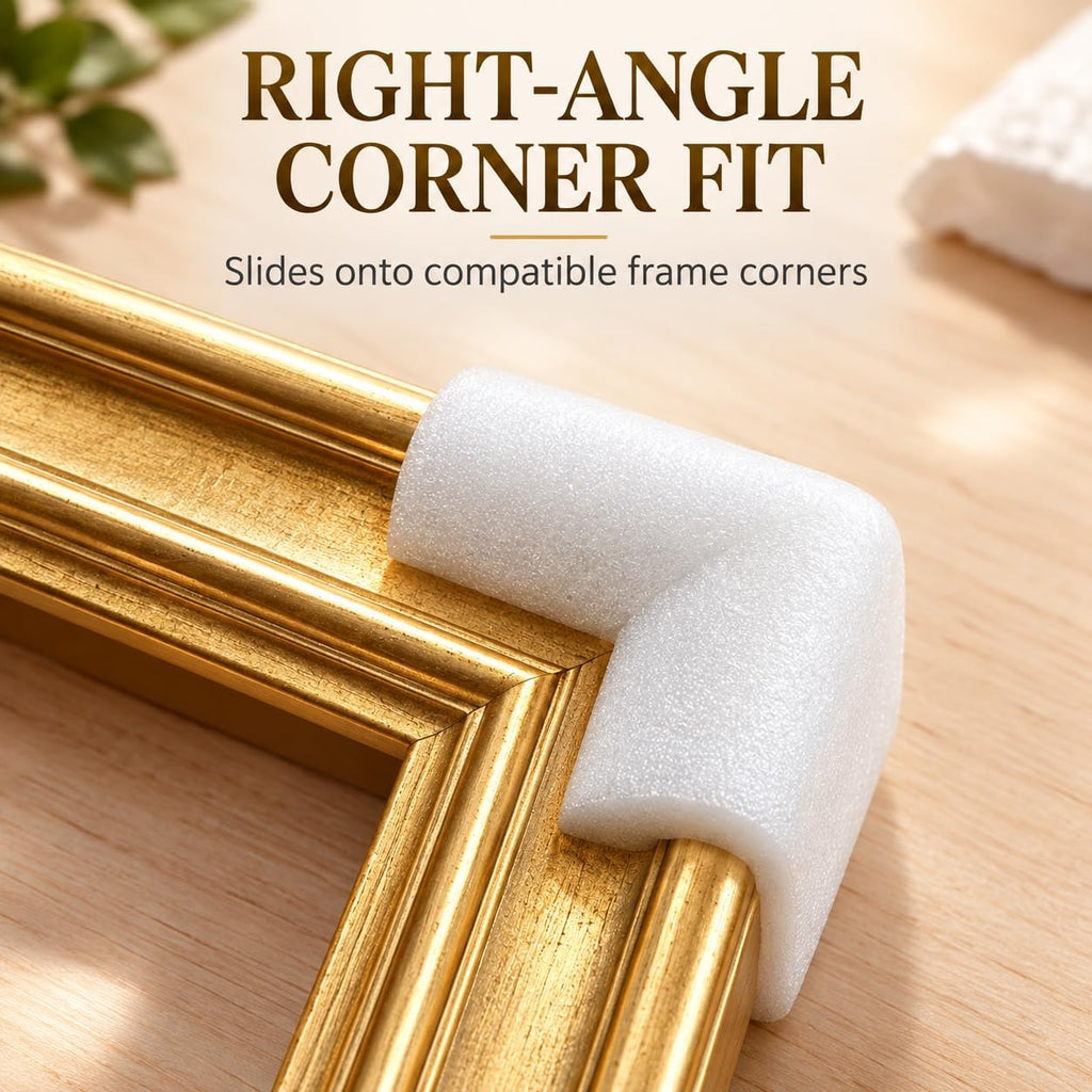 25 Pcs Picture Frame Corner Protectors, White Foam Packing Guards