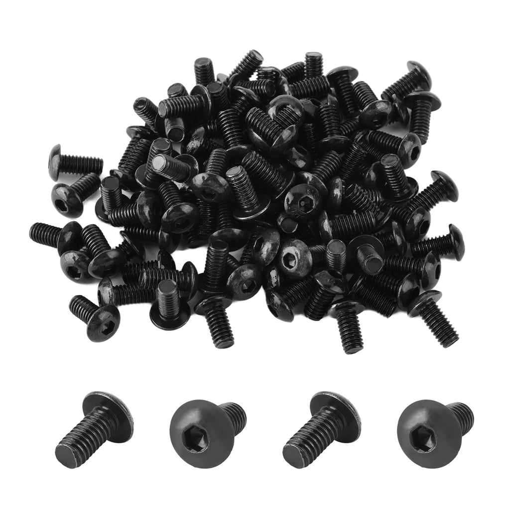 100Pcs M4 x 8mm Button Head Socket Cap Screws, Alloy Steel 10.9 Grade