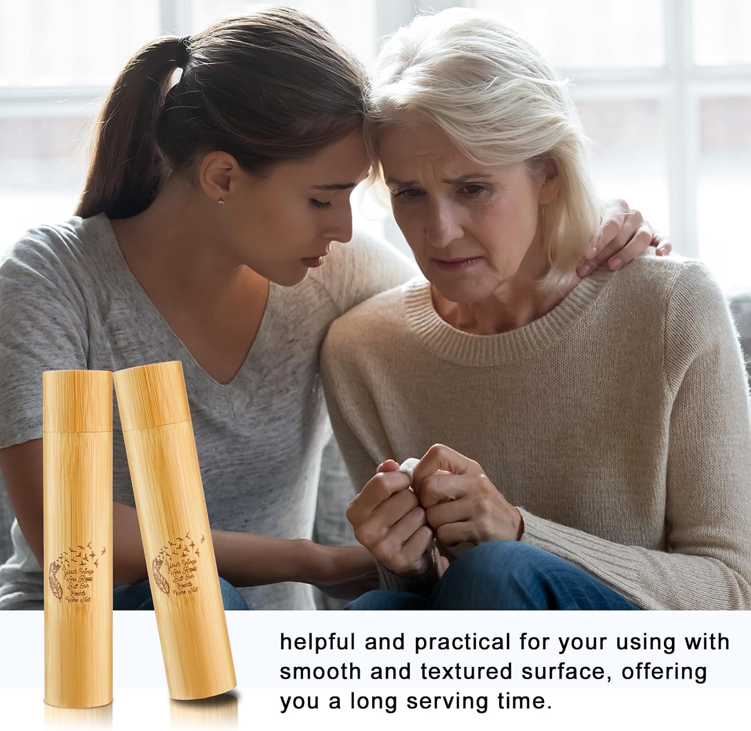 2 Sets Bamboo Scattering Cremation Ash Scattering Urns Biodegradable Urns for Human Adult Small Tube Keepsake Urn and