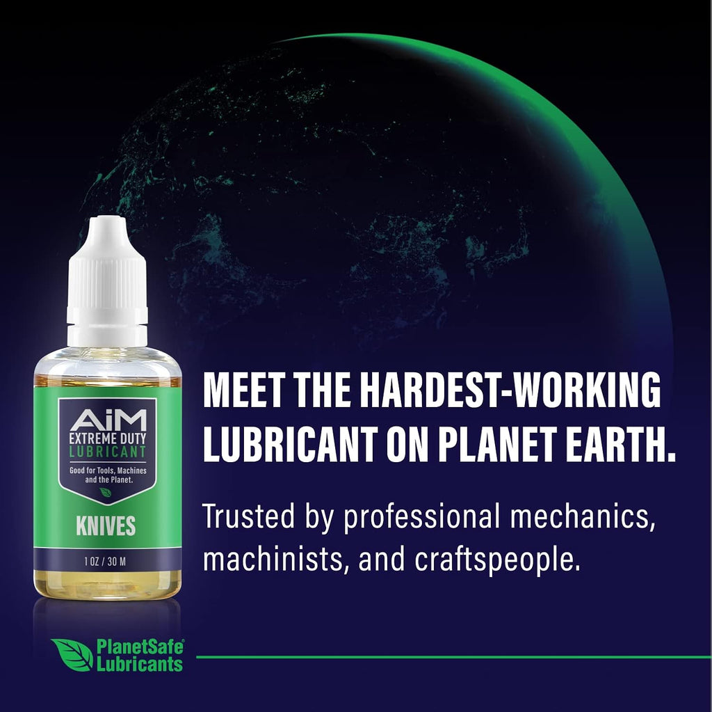 AiM Knife Oil - 1oz - Pivot Lube & Pocket Knife Cleaning - Non-Food Grade Mineral Mixture - Nano Technology - Blade