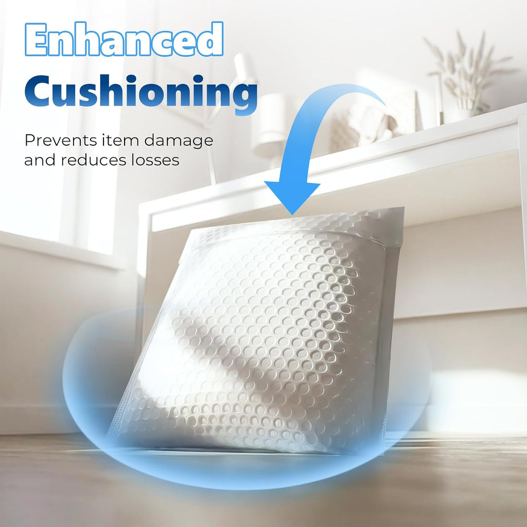 Bubble Mailers True 10.5x15" Usable Size Padded Envelopes 25 Pack | 50% Thicker 1/7" Bubble 10.5x16" Self Seal