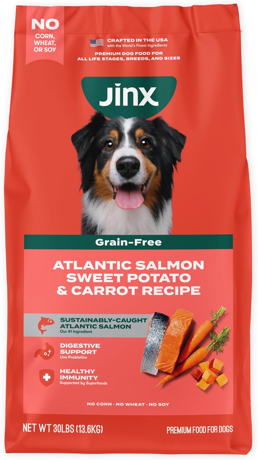 Grain Free Dry Dog Food - Real Salmon, Sweet Potato & Carrot, 30lb