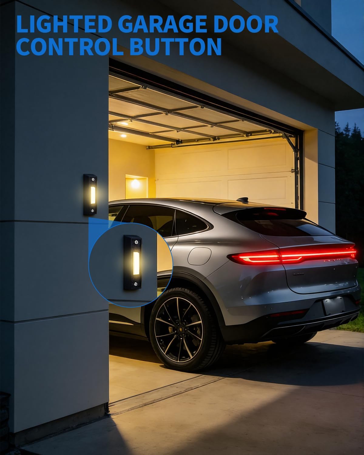 Lighted Doorbell Button, Wired Door Bell Push Button Replacement Door Bell Push Buttons LED Door Chime Wall Mounted