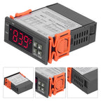 Digital Temperature Controller, -1000 Cooling and Heating Temperature Controller Digital Thermostat with Sensor for Temperature Measurement Temperature Control (12V)