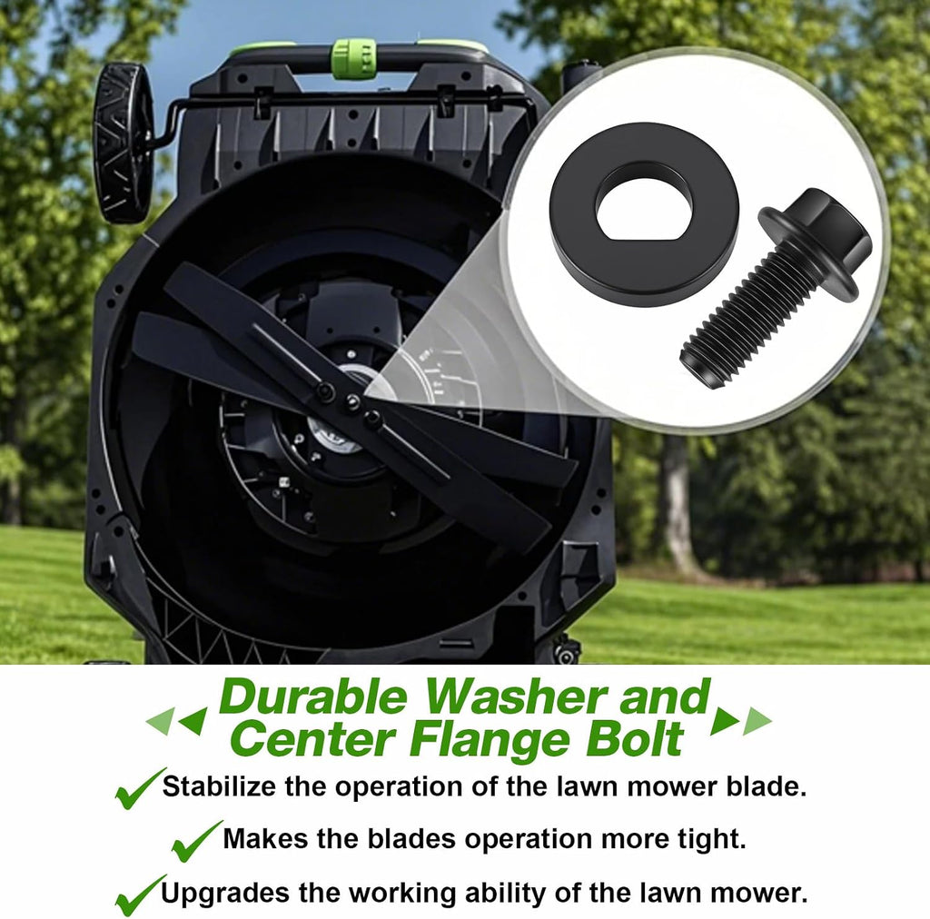 Lawn Mower Blade Part Kit, Compatible with EGO Dual Blades | Bolts, Nuts & Washer Replacement Kit, Compatible with