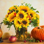 10PCS Sunflowers Artificial Flowers, Silk Sunflower Decor with Stem