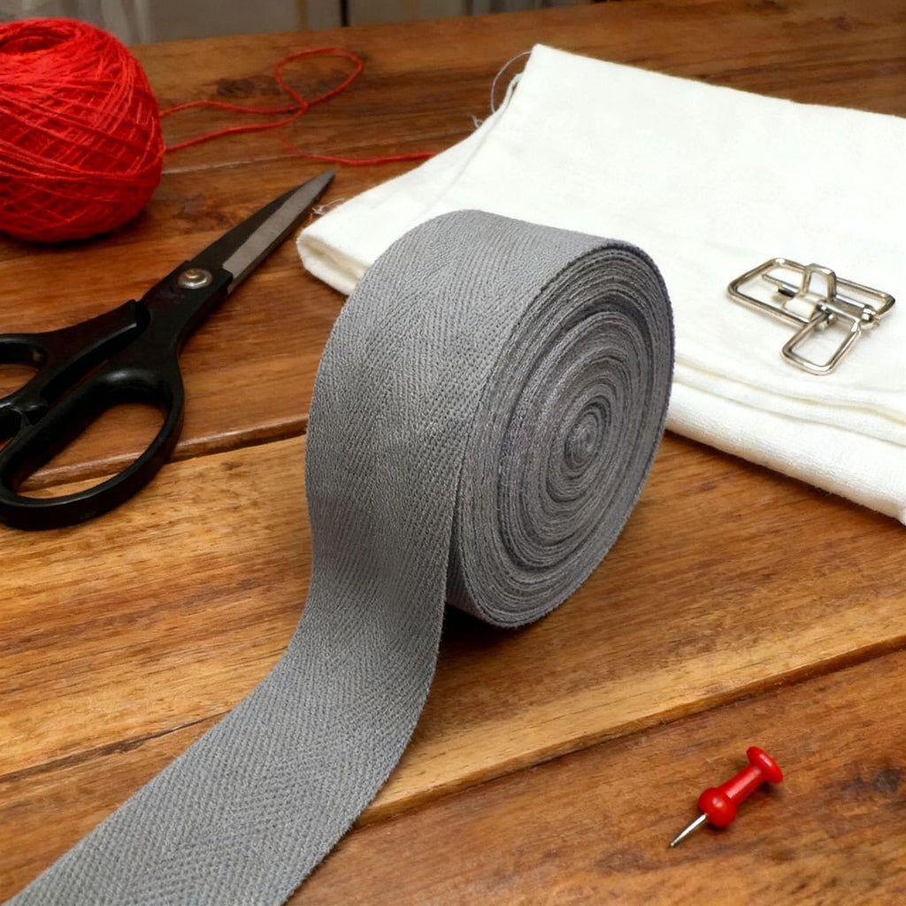 Deep Gray 2''Cotton Herringbone Twill Tape 15Yds Binding Trim