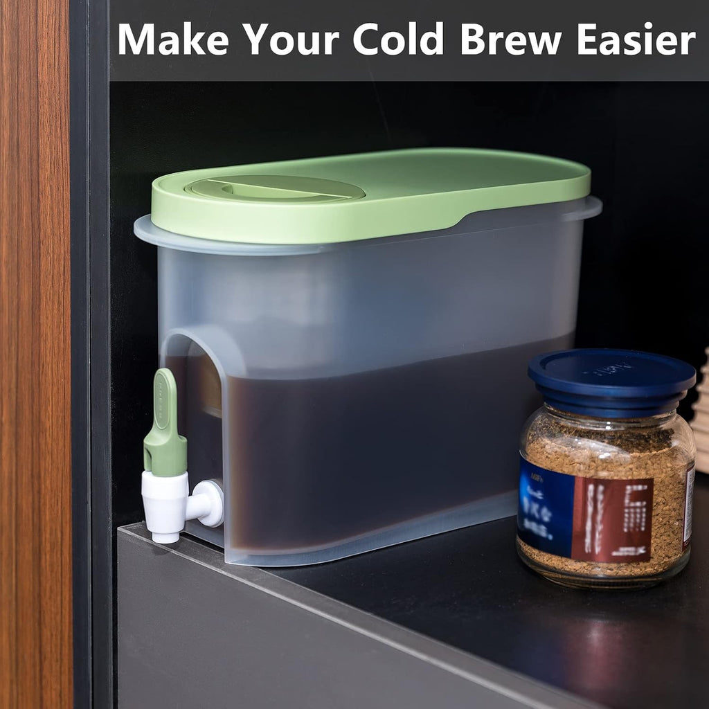 1 Gallon Cold Brew Coffee Maker with Stainless Steel Mesh Filter and Spigot | Ultra Fine Mesh, Iced Coffee Pitcher