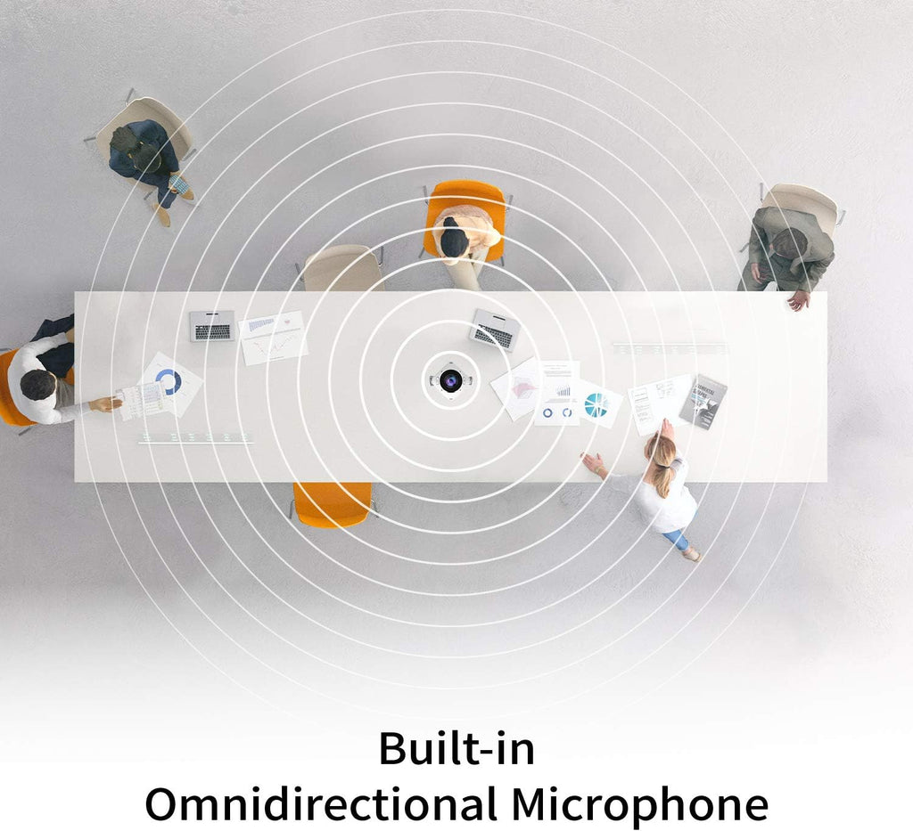 360 Degree All Around Meeting Webcam | 1080P HD Camera with High Fidelity Microphone, USB-C | for Video Conferencing