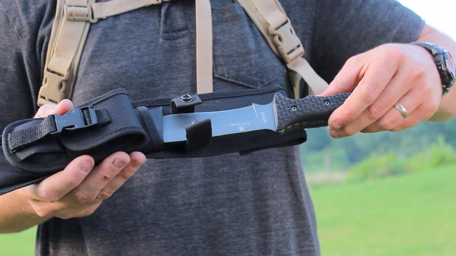 Delta Class Reckon Tini Fixed Blade with 1095 High Carbon Steel Blade, 6.4in Fixed Blade for Buschcrafting, EDC