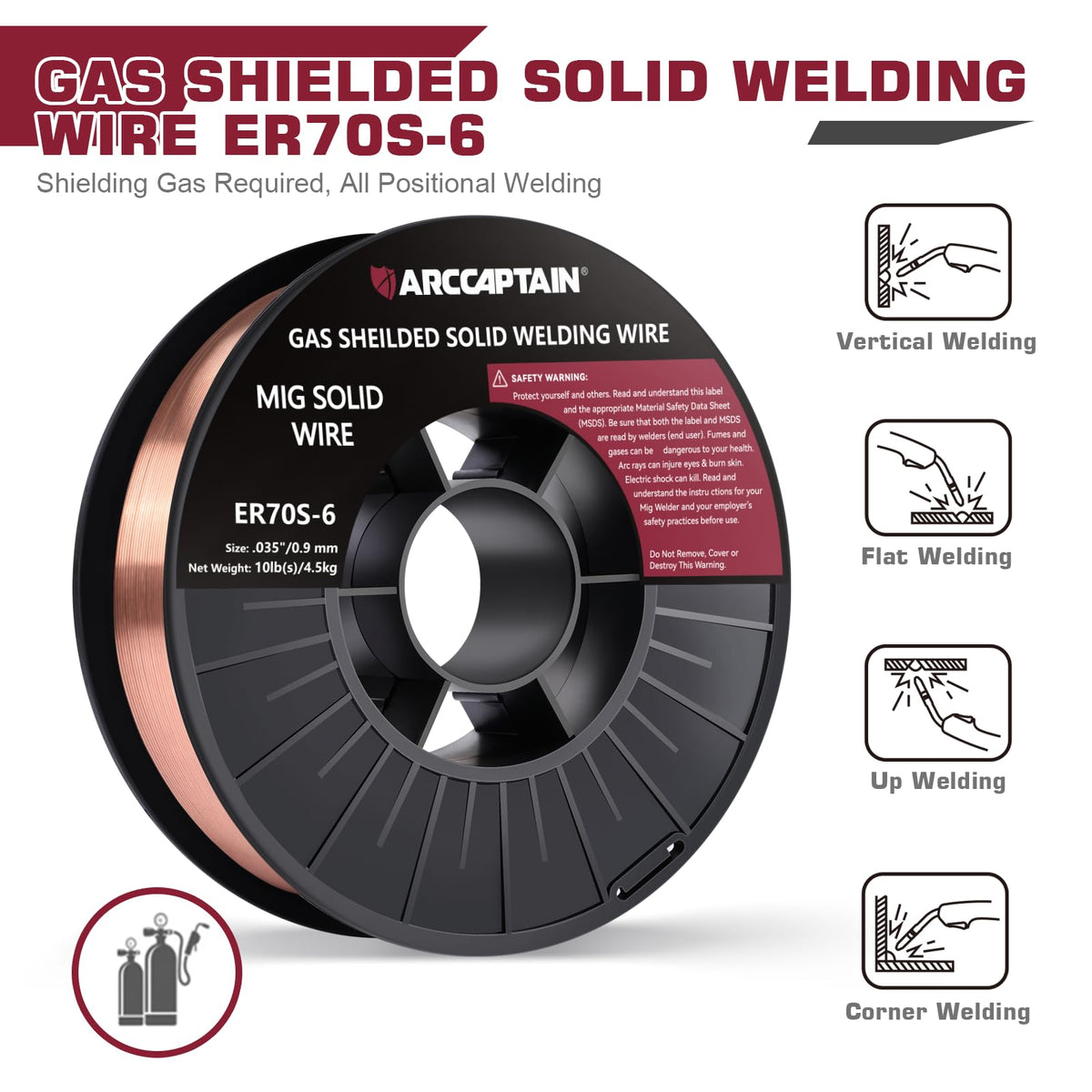 ARCCAPTAIN MIG Welding Wire ER70S-6 .035" 10LB x 2