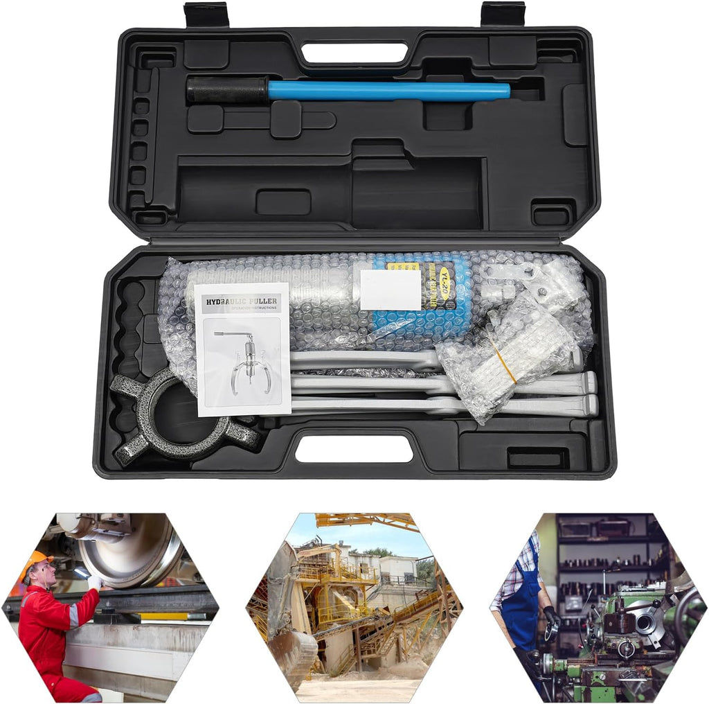 Hydraulic Gear Puller Set Wheel Bearing Puller Kit, 20 Ton 2 or 3 Jaws Pulling Separator with Carrying Case, Wheel