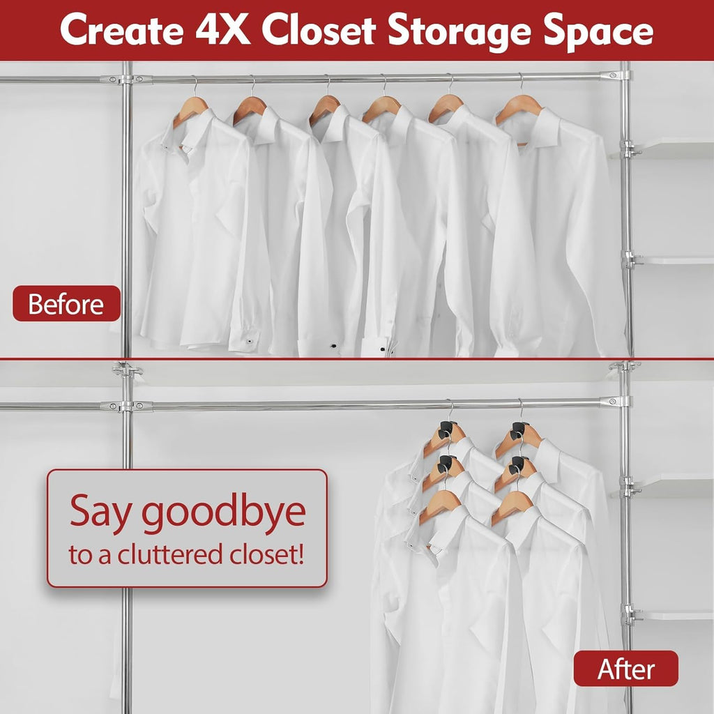 Space Saving Hanger Hooks 30Pcs, Upgrade Heavy Duty Space Saver Hangers Connector Hooks for Clothes, Premium Hanging