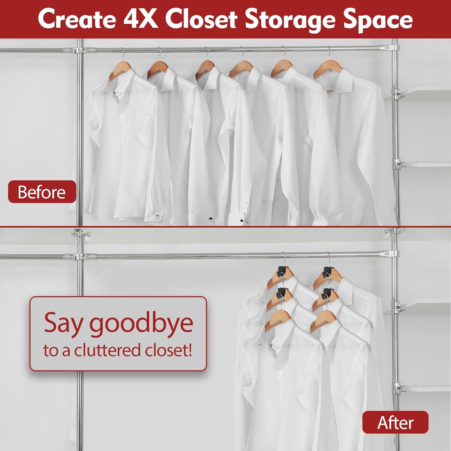 Space Saving Hanger Hooks 30Pcs, Upgrade Heavy Duty Space Saver Hangers Connector Hooks for Clothes, Premium Hanging