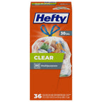 Clear Large Trash Bags, Scent Free - 30 Gallon, 36 Count