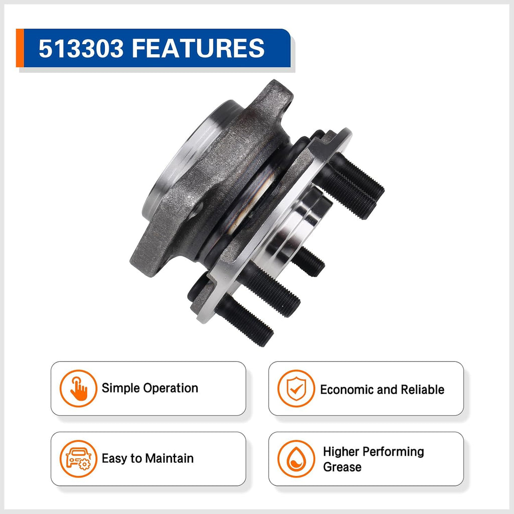 PAROD 513303 Front Wheel Hub & Bearing Assembly Compatible with 2009-2014 Subaru Forester, 2008-2014 Impreza, 2013-2014 WRX, 2013-2014 XV Crosstrek[Thru 01/14/14] w/ABS