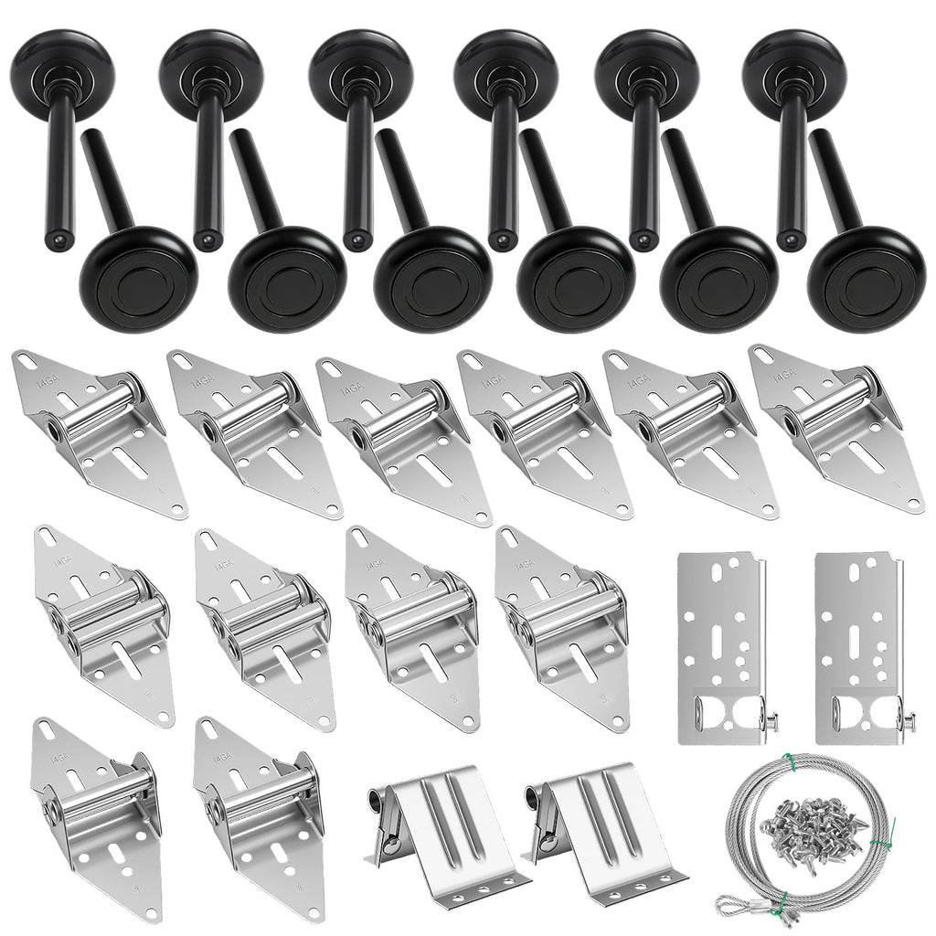EXERAUO Garage Door Hinges and Rollers for 8 Ft High Doors Hardware Kit