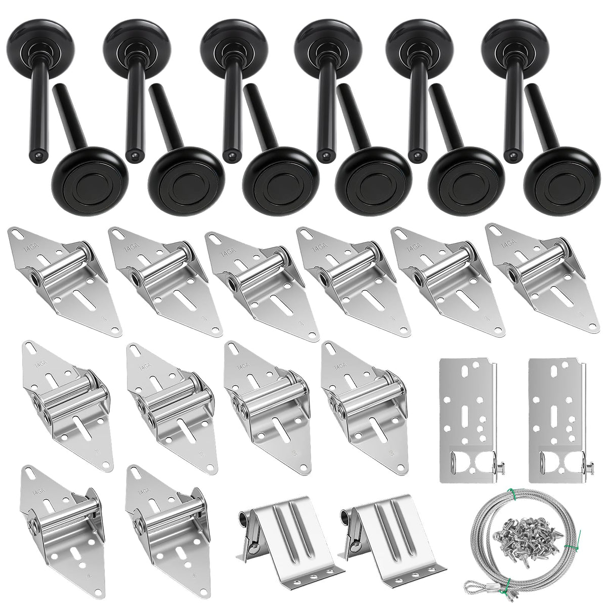 EXERAUO Garage Door Hinges and Rollers for 8 Ft High Doors Hardware Kit