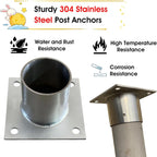 Post Anchors for Ground - Round Base Flange for Fence & Light Posts - Heavy-Duty Concrete Mounting Solution