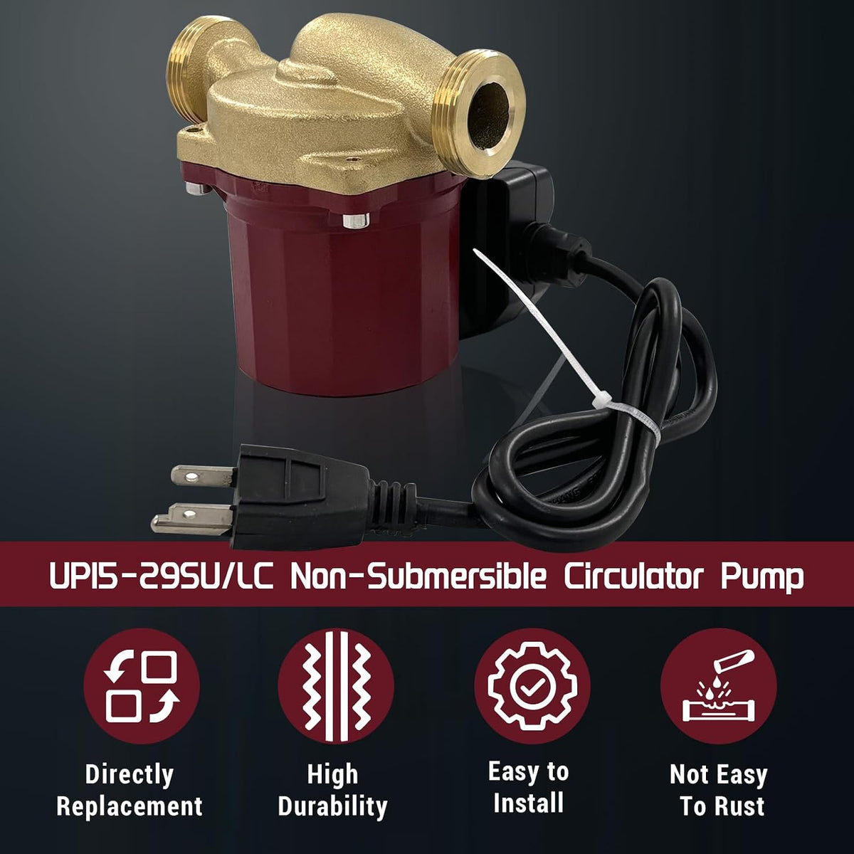 59896776 UP15-29SU Circulator Pump 115V 1/8 HP Compatible with Grundfos