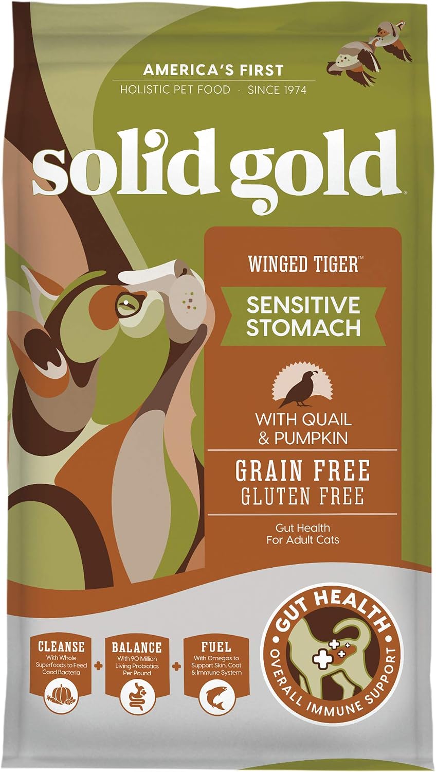 Indoor Quail Dry Cat Food, Sensitive Stomach, Adult Cats, 6LB