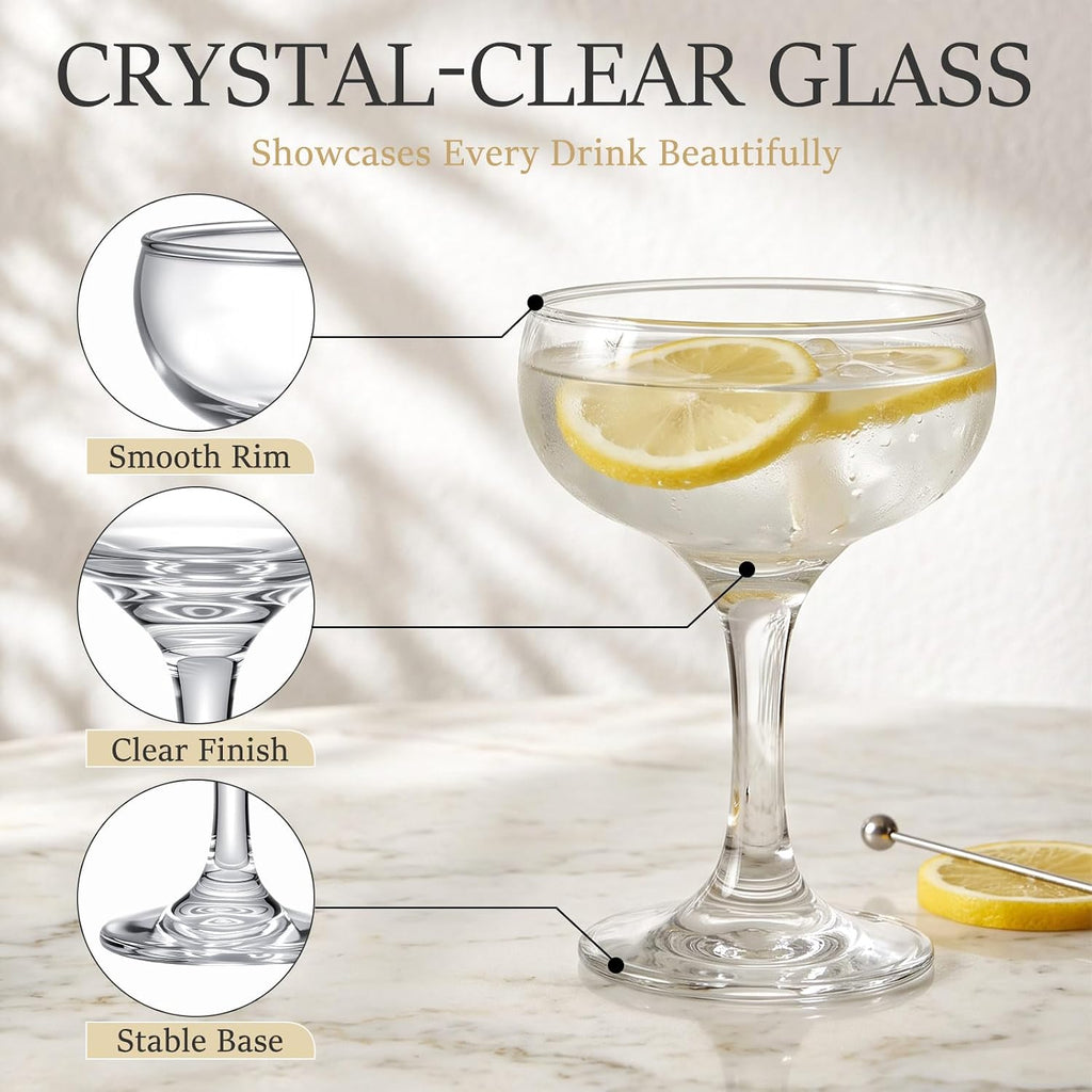 6 Set Cocktail Glasses Mixed Drinkware,6-piece Pair Set
